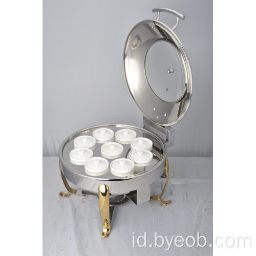 Round Chafer dengan Buffet Frame dan Heater